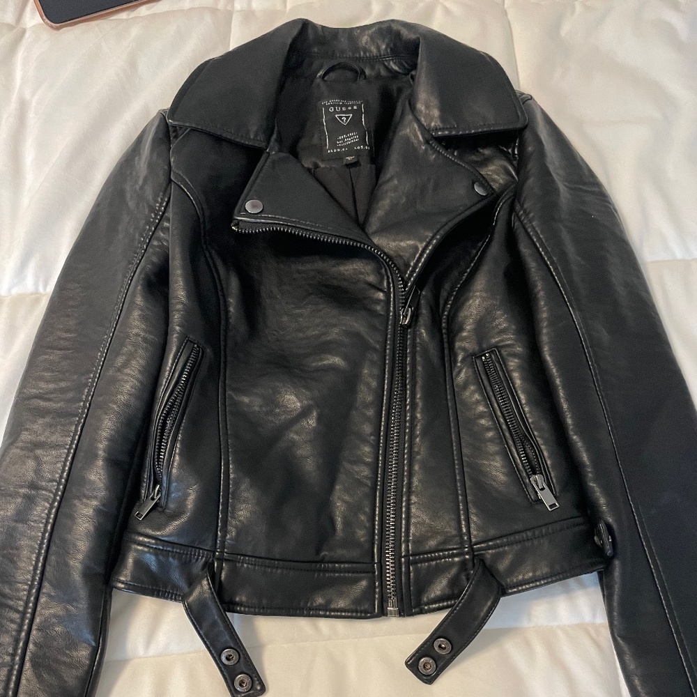 Black leather jacket
